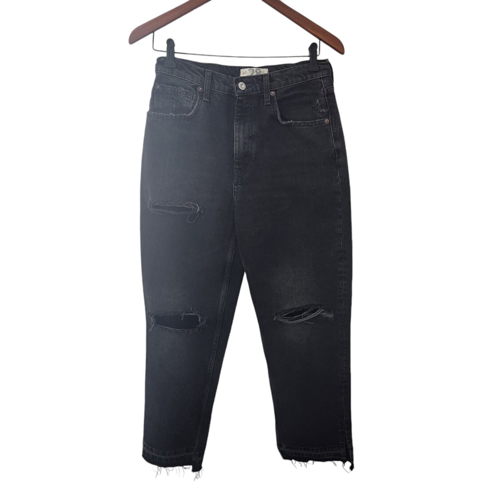 Free People Womens Size 28 We The Free Lita Crop Straight Leg Distressed Jeans